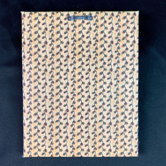 Original Art Floral Mixed Media Acrylic Painting Green Teal White Tall Vase - Picture 7 of 7